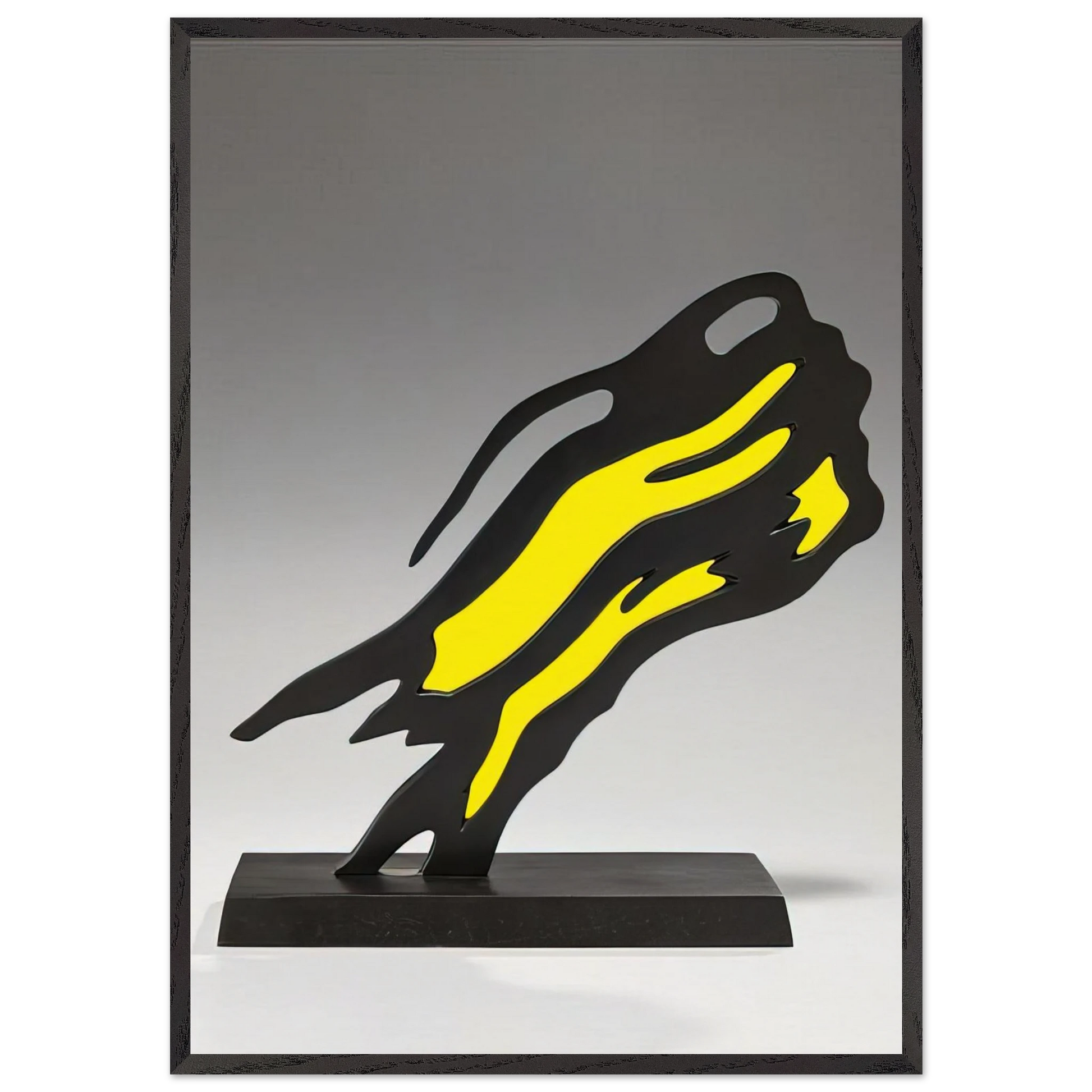 WEISMAN AWARD YELLOW BRUSHSTROKE 1991 - Roy Lichtenstein Framed Art Print – Black Wooden Frame - Default Title - -Framed Art Print