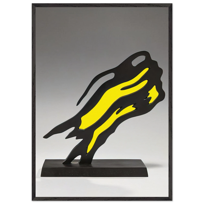 WEISMAN AWARD YELLOW BRUSHSTROKE 1991 - Roy Lichtenstein 70x100 cm / 28x40 inches Framed Art Print – Black Wooden Frame