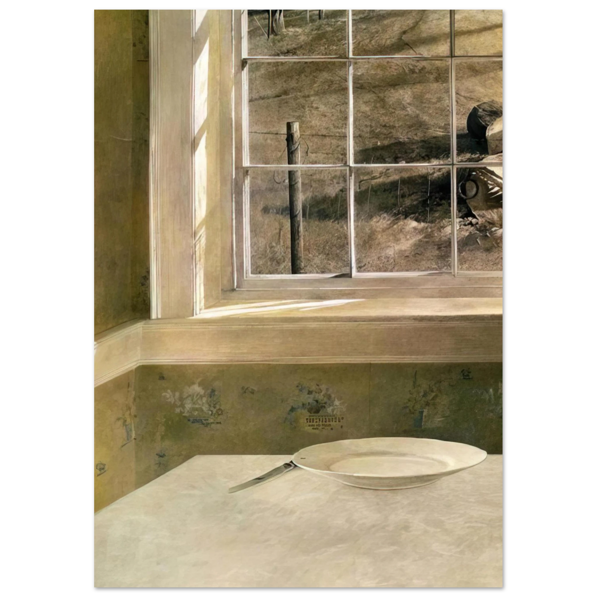 Andrew Wyeth - GROUNDHOG DAY Wall Art - 30x40 cm / 12x16 inches - Premium Wooden Framed Poster With Fine Art Paper - White frame