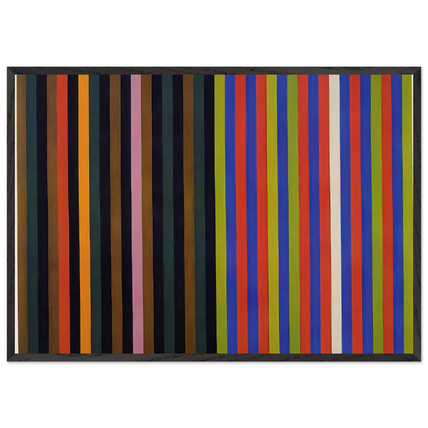 Yankee Doodle - 1966 - Gene Davis Framed Art Print – Black Wooden Frame - Default Title - -Framed Art Print