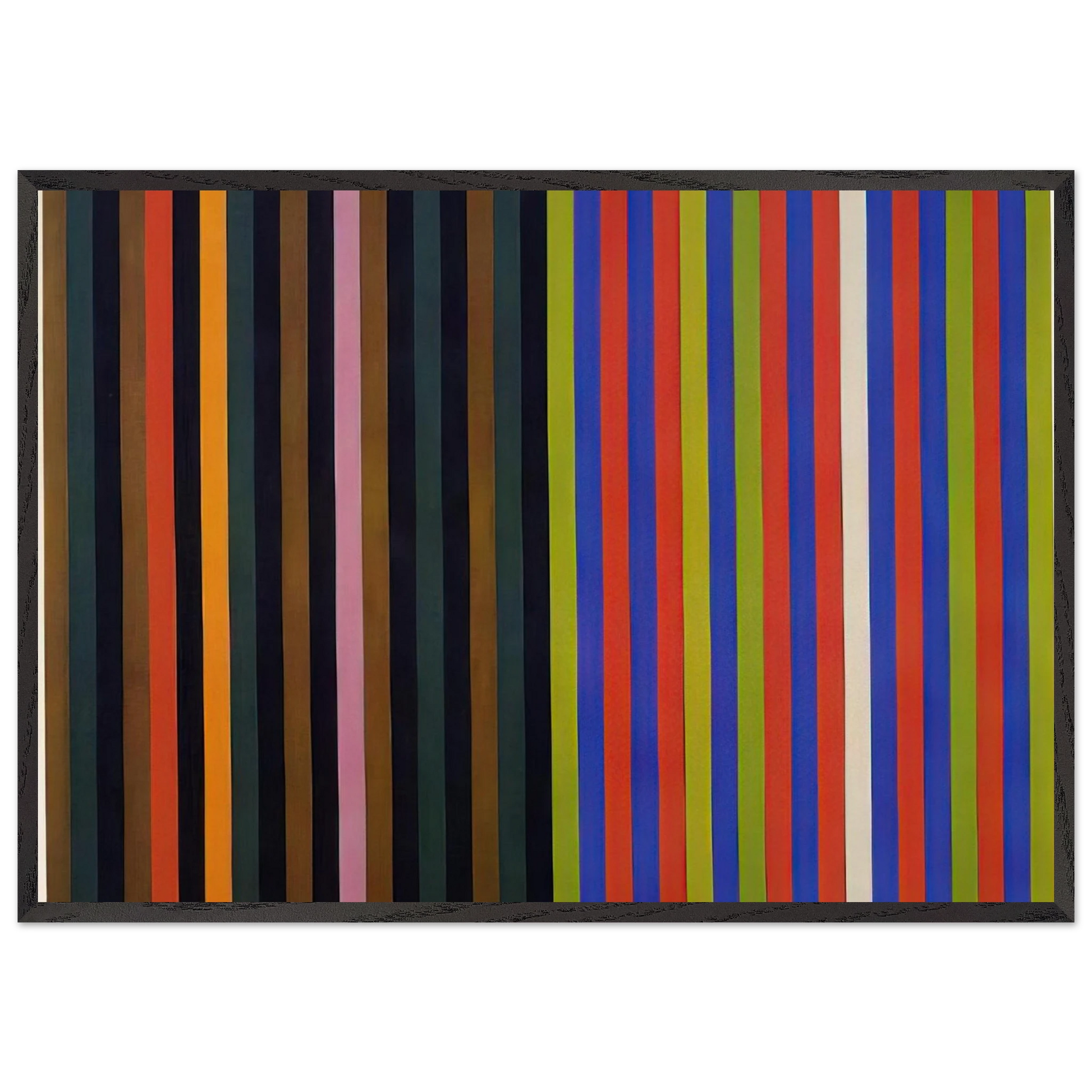 Yankee Doodle - 1966 - Gene Davis Framed Art Print – Black Wooden Frame - Default Title - -Framed Art Print