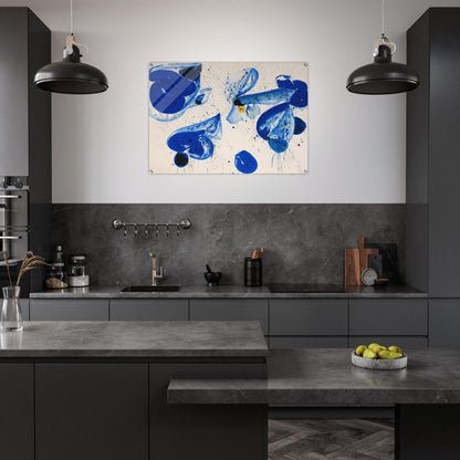 Untitled  Blue Balls from Cross #9  - Sam Francis Acrylic Print - 70x100 cm / 28x40″ inches | Sam Francis Wall Art | Sam Francis Prints