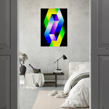 Keple Gestalt - 1968 - Victor Vasarely Brushed Aluminum Print - 70x100 cm / 28x40 inches | Victor Vasarely Aluminum Print | Victor Vasarely Prints