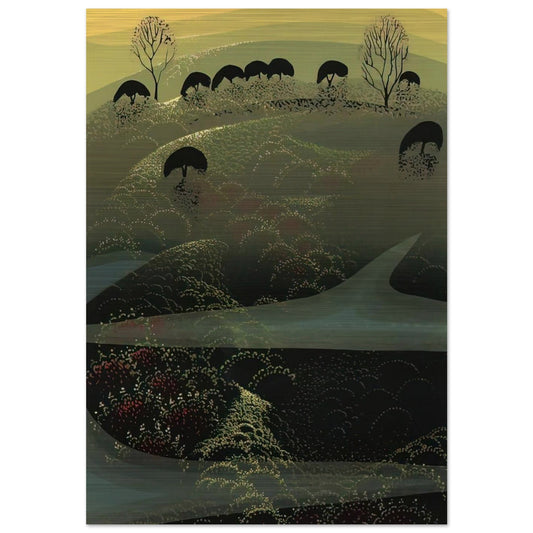 California Miniature - Eyvind Earle Brushed Aluminum Print - 70x100 cm / 28x40 inches | Eyvind Earle Aluminum Print | Eyvind Earle Prints