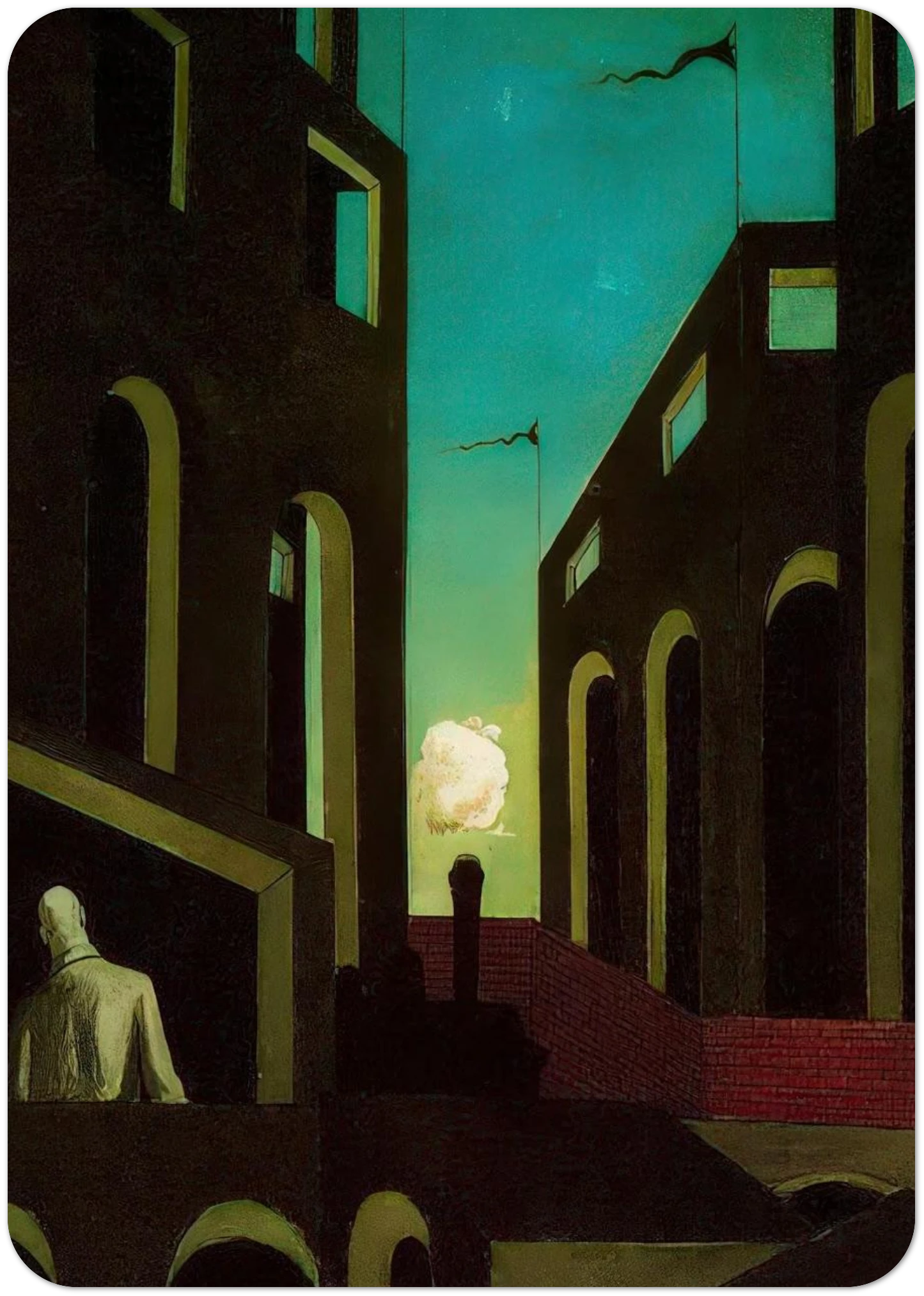 HAPPINESS OF RETURNING 1915 By Giorgio de Chirico Pack of 10 Post Cards | Giorgio de Chirico Post Cards | A6 (10.5 x 14.8 cm) - 4.1 x 5.8 inches