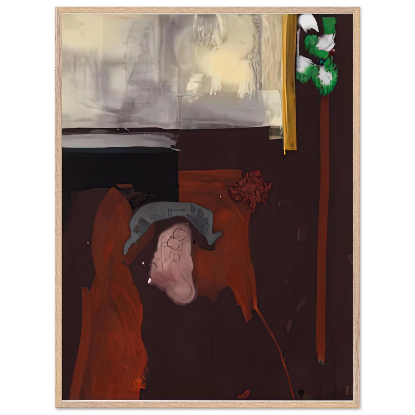Helen Frankenthaler - The Widow of Fantin Latour, 1988- Wall Art - 60x80 cm / 24x32 inches - Premium Wooden Framed Poster With Fine Art Paper - White frame