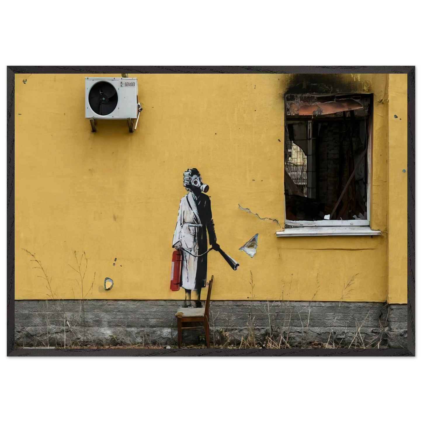 HOSTOMEL PROSKURIVSKA 2 2022 - Banksy Framed Art Print – Black Wooden Frame - Default Title - -Framed Art Print