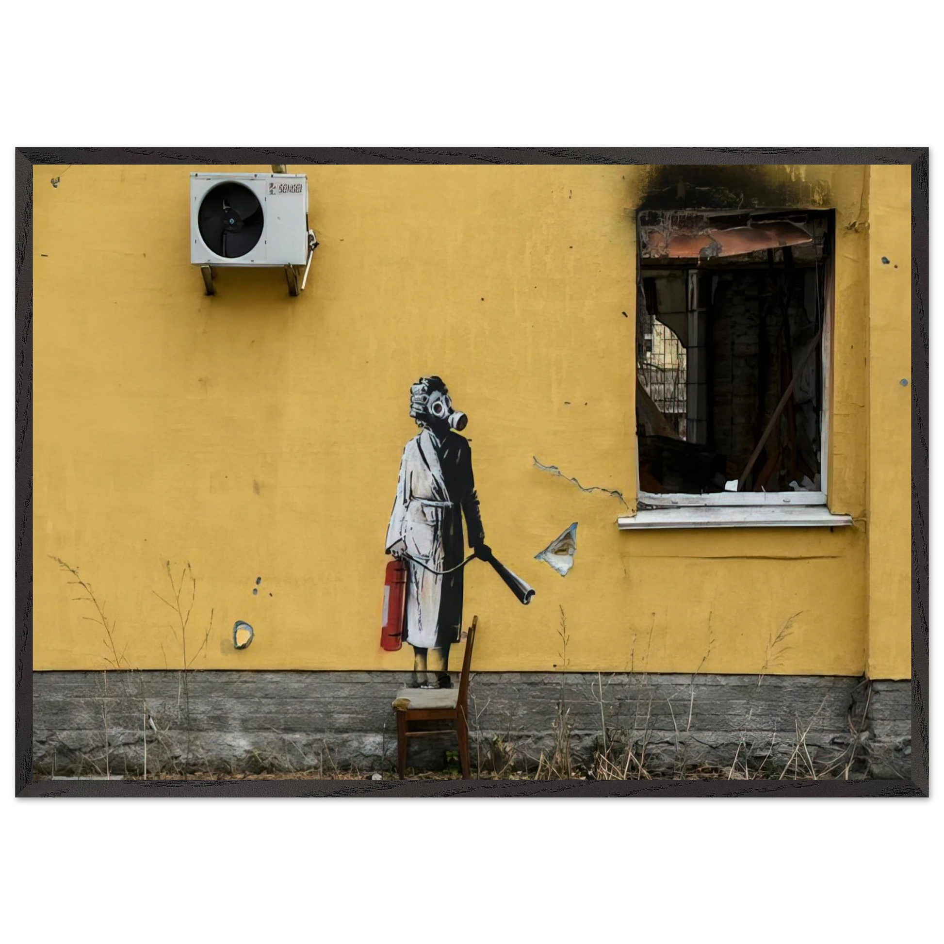 HOSTOMEL PROSKURIVSKA 2 2022 - Banksy Framed Art Print – Black Wooden Frame - Default Title - -Framed Art Print