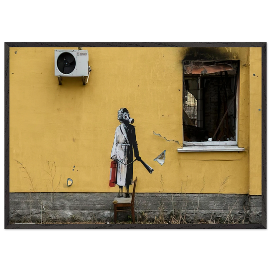 HOSTOMEL PROSKURIVSKA 2 2022 - Banksy Framed Art Print – Black Wooden Frame - Default Title - -Framed Art Print