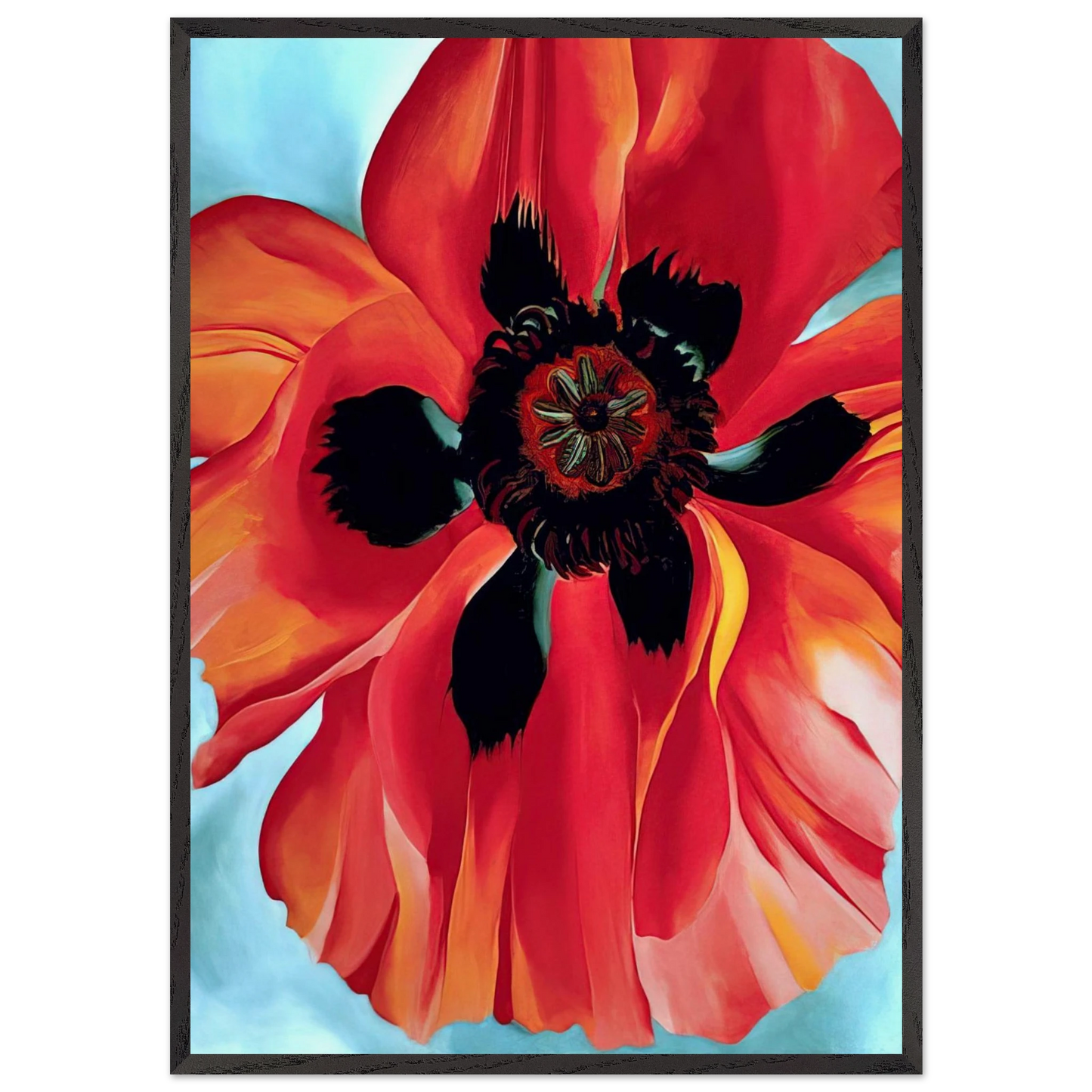 Red Poppy VI - Georgia OKeeffe 70x100 cm / 28x40 inches Framed Art Print – Black Wooden Frame