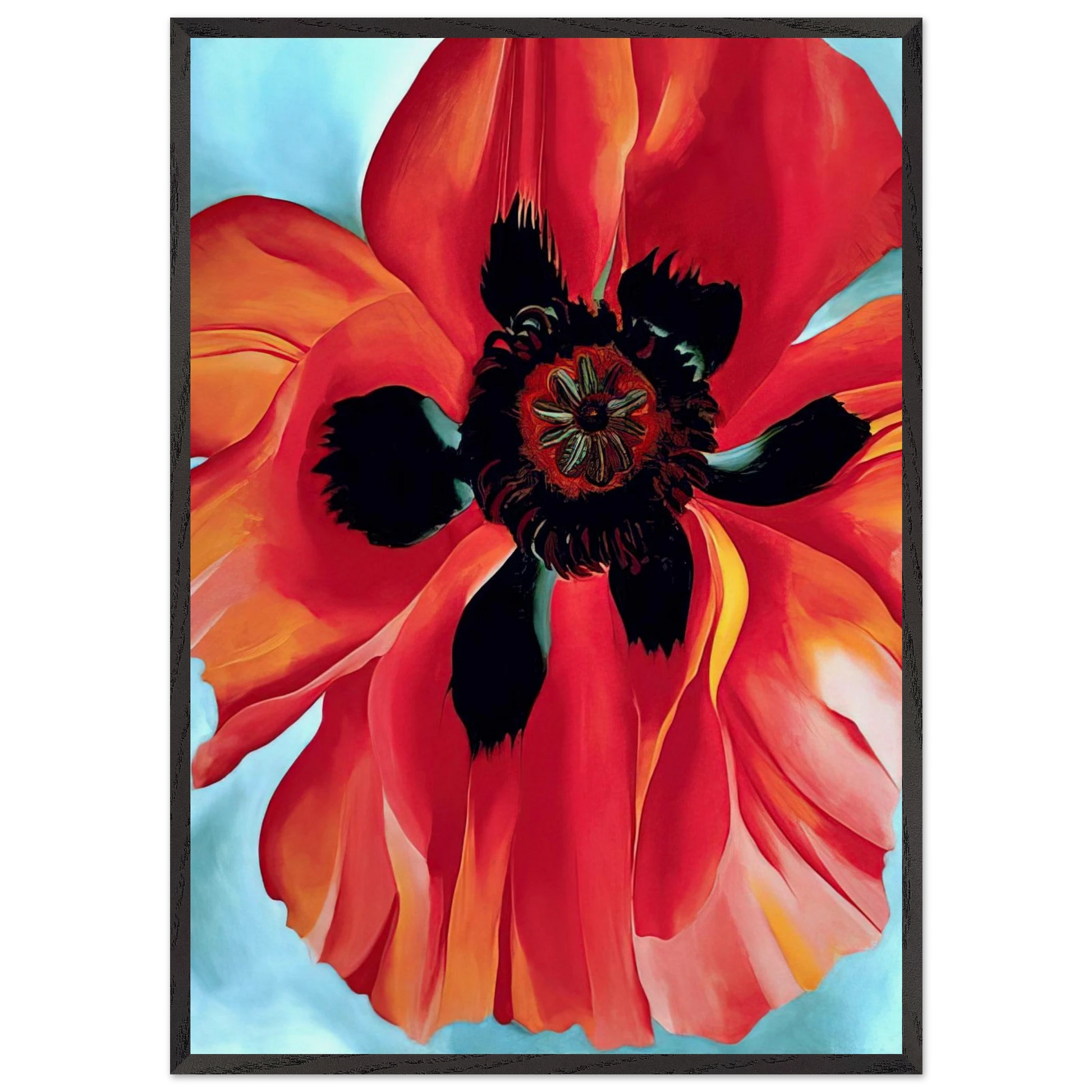 Red Poppy VI - Georgia OKeeffe 70x100 cm / 28x40 inches Framed Art Print – Black Wooden Frame