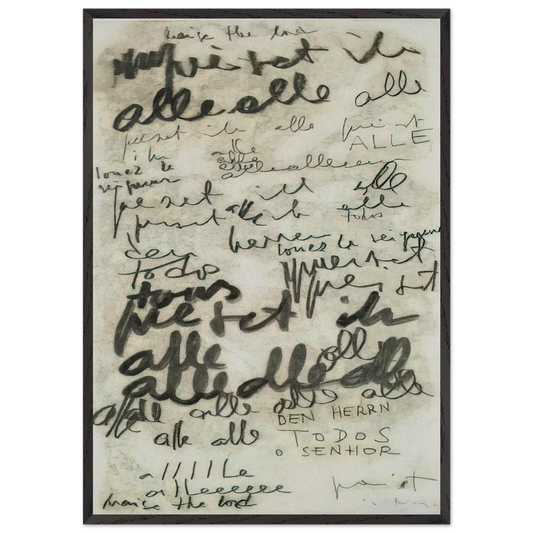 Untitled Alle - 1965 - Mira Schendel Framed Art Print – Black Wooden Frame - Default Title - -Framed Art Print