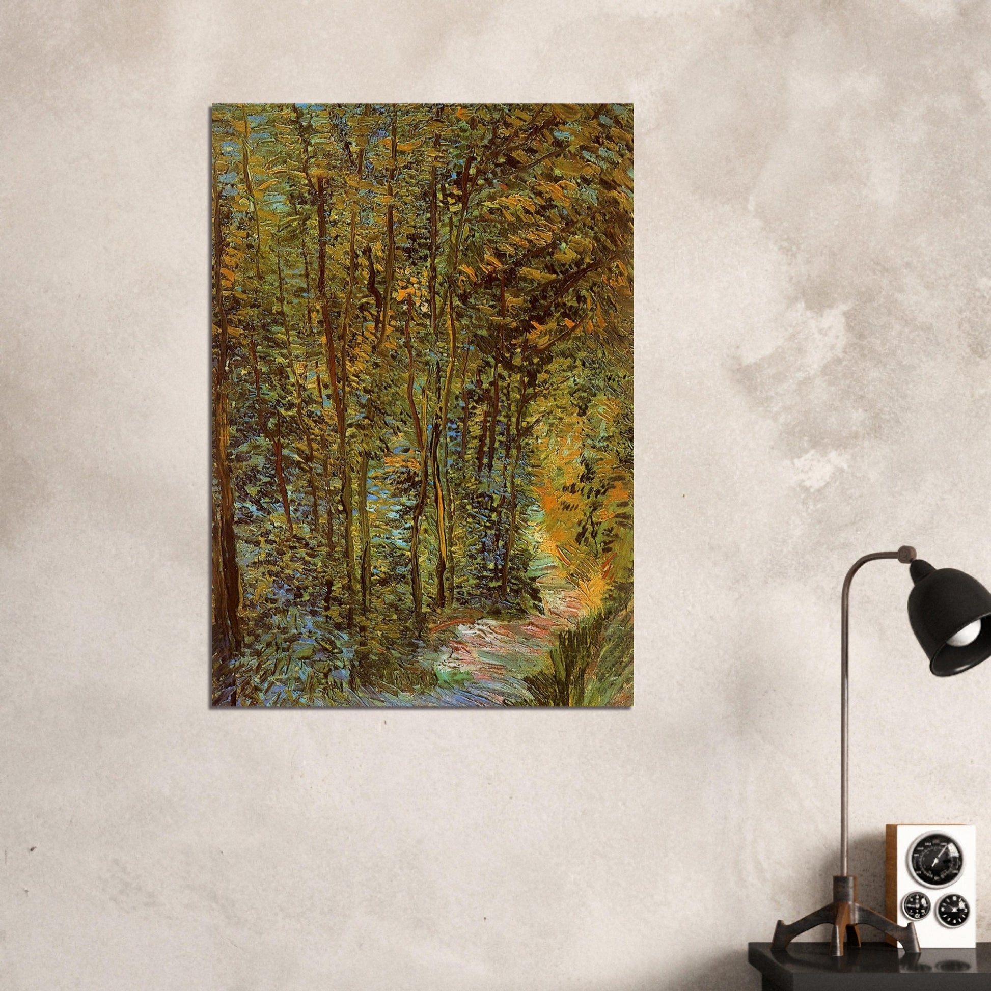 Path in the Woods - Vincent van Gogh Brushed Aluminum Print - 70x100 cm / 28x40 inches | Vincent van Gogh Aluminum Print | Vincent van Gogh Prints