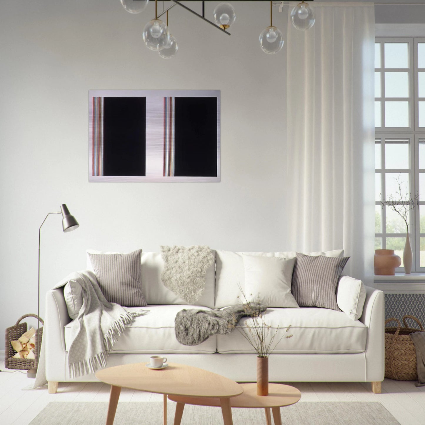 Looking Glass - Color Field Painting - Gene Davis Brushed Aluminum Print - 70x100 cm / 28x40 inches | Gene Davis Aluminum Print | Gene Davis Prints