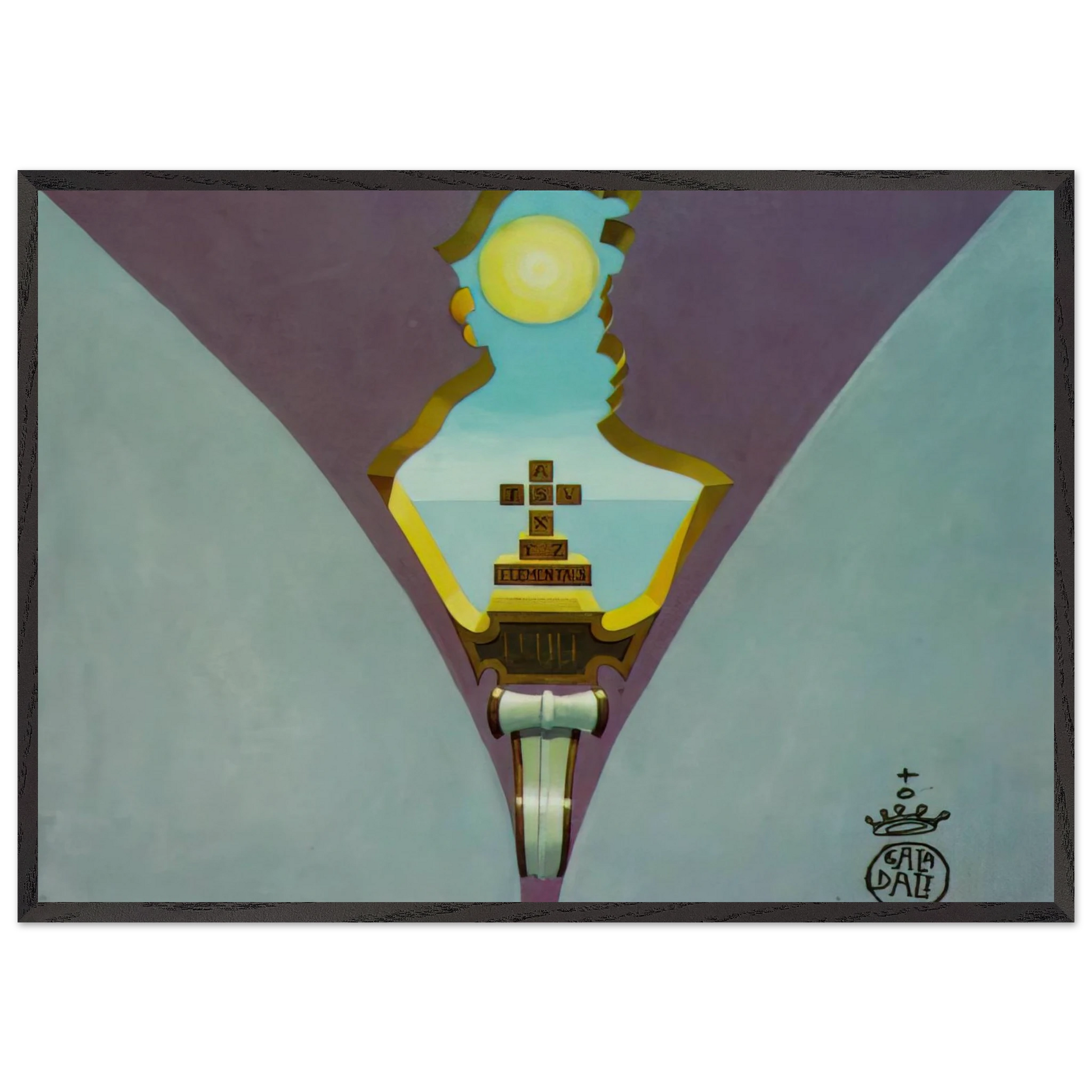 HOMAGE TO RAIMUNDUS LULLUS DESIGN FOR A CEILING PAINTING - Salvador Dali Framed Art Print – Black Wooden Frame - Default Title - -Framed Art Print