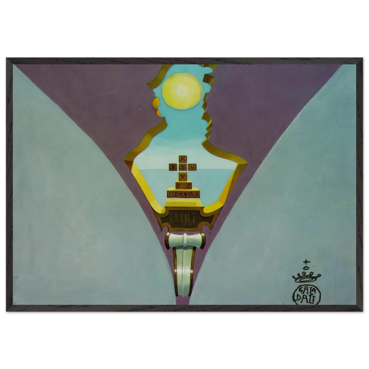 HOMAGE TO RAIMUNDUS LULLUS DESIGN FOR A CEILING PAINTING - Salvador Dali Framed Art Print – Black Wooden Frame - Default Title - -Framed Art Print
