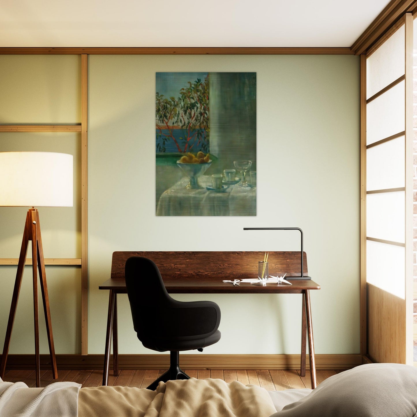 STILL LIFE BY A WINDOW - Salvador Dali Brushed Aluminum Print - 70x100 cm / 28x40 inches | Salvador Dali Aluminum Print | Salvador Dali Prints
