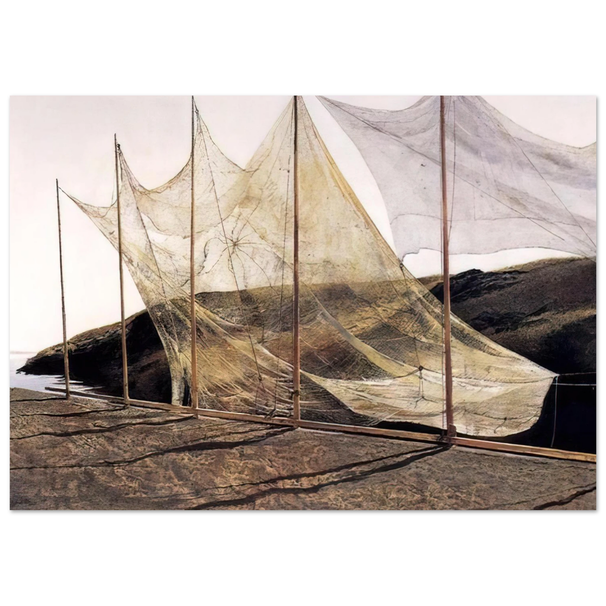 Andrew Wyeth - PENTECOST 1989 Wall Art - 60x80 cm / 24x32 inches - Premium Wooden Framed Poster With Fine Art Paper - Wood frame