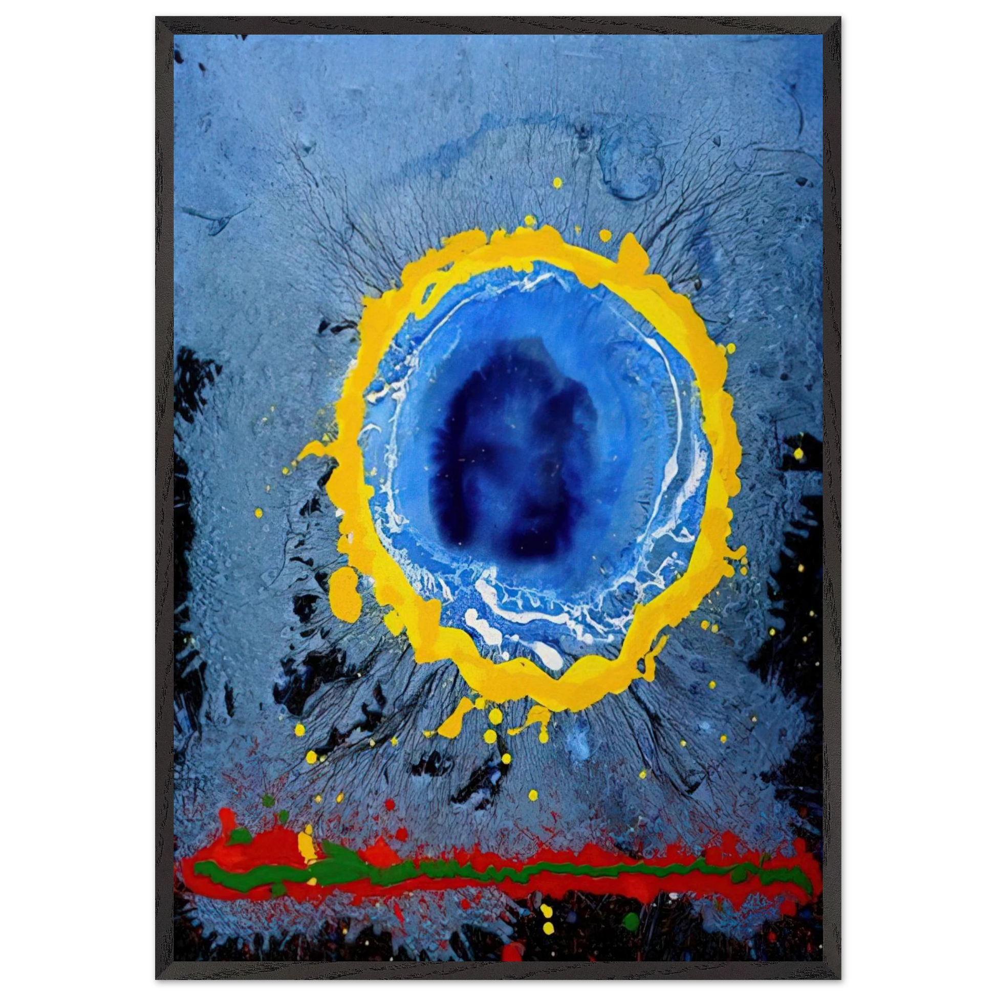 Moons Milk - 2009 - John Hoyland 70x100 cm / 28x40 inches Framed Art Print – Black Wooden Frame