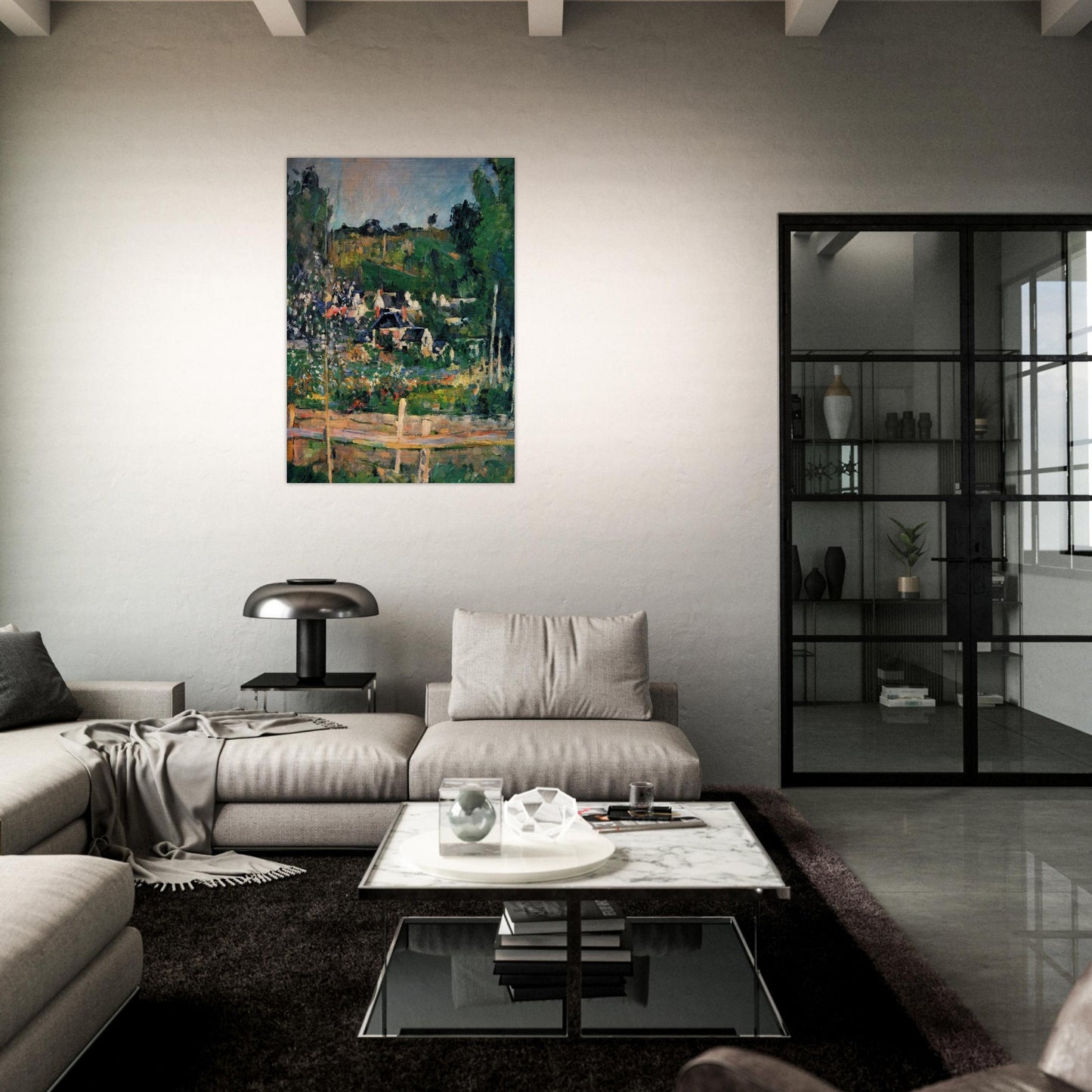 View of Auvers - Paul Cézanne Brushed Aluminum Print - 70x100 cm / 28x40 inches | Paul Cézanne Aluminum Print | Paul Cézanne Prints