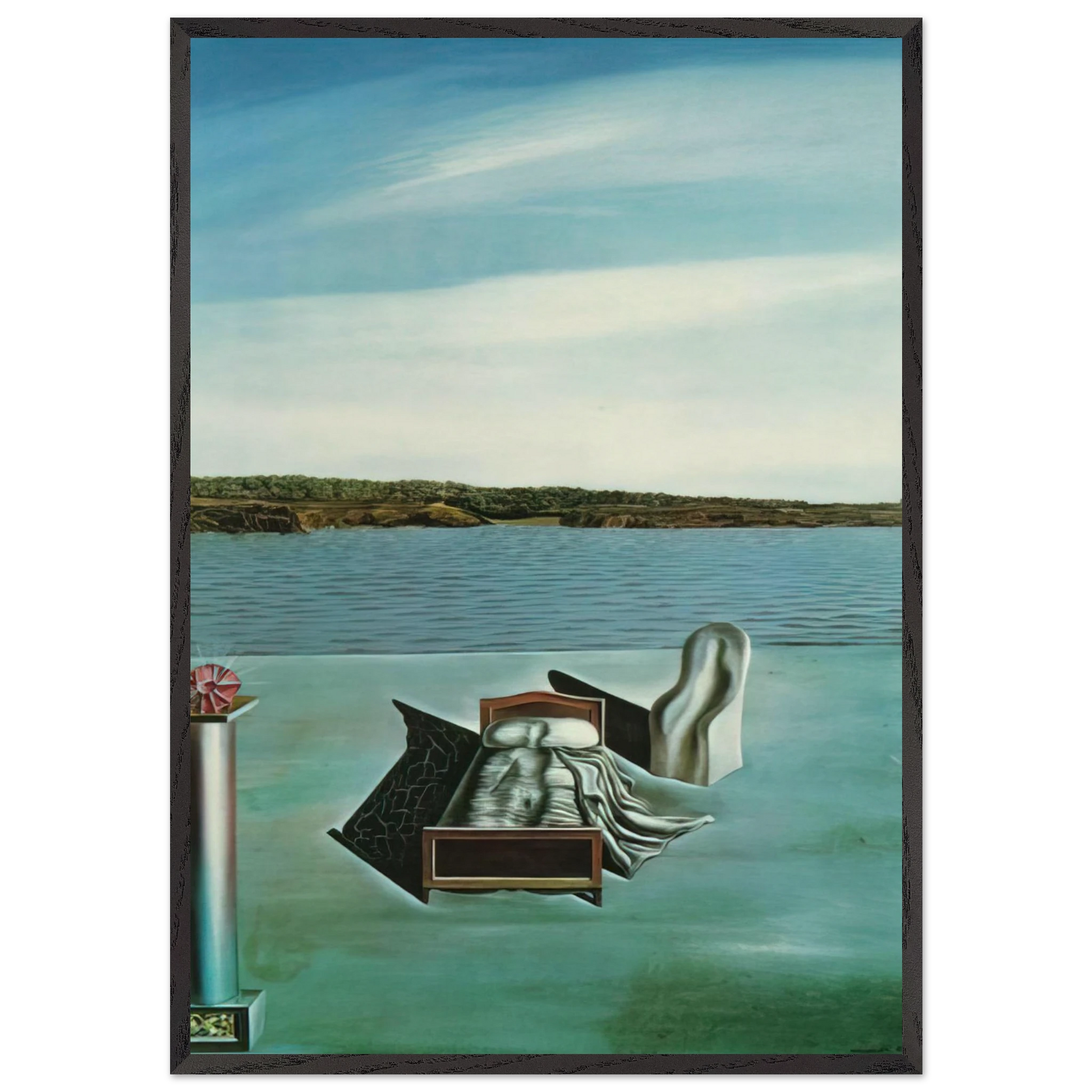 SURREALIST COMPOSITION WITH INVISIBLE FIGURES - Salvador Dali Framed Art Print – Black Wooden Frame - Default Title - -Framed Art Print