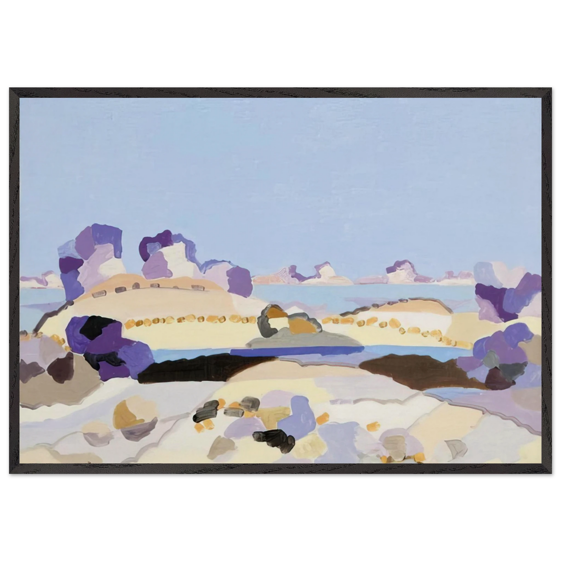 Lagune bretonne - 1959 - Charles Lapicque Framed Art Print – Black Wooden Frame - Default Title - -Framed Art Print