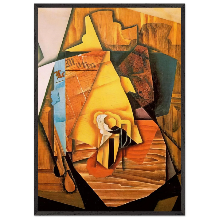 A MAN IN A CAFE 1914 - Juan Gris 70x100 cm / 28x40 inches Framed Art Print – Black Wooden Frame