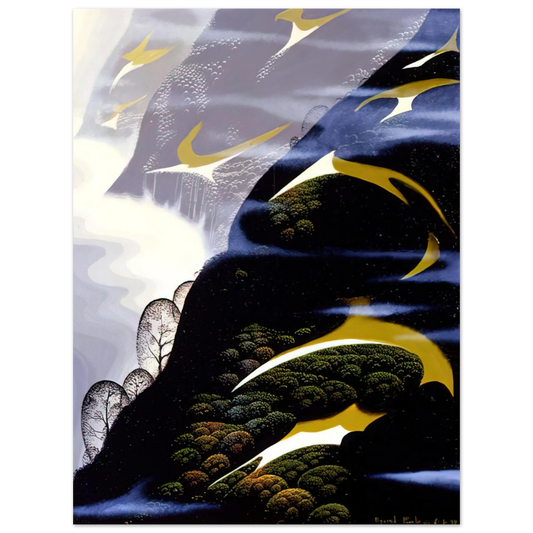 Eyvind Earle - Copy of Sea mist and Pastures Fine Art Poster - Default Title