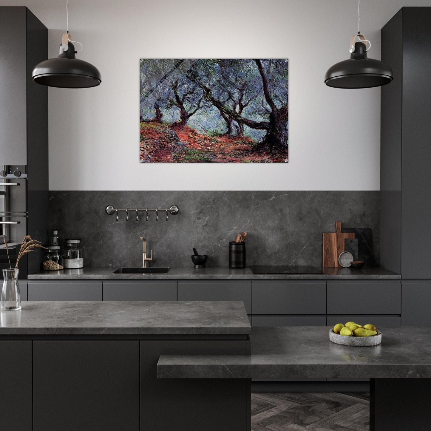 Grove of Olive Trees in Bordighera - claude monet Acrylic Print - 70x100 cm / 28x40″ inches