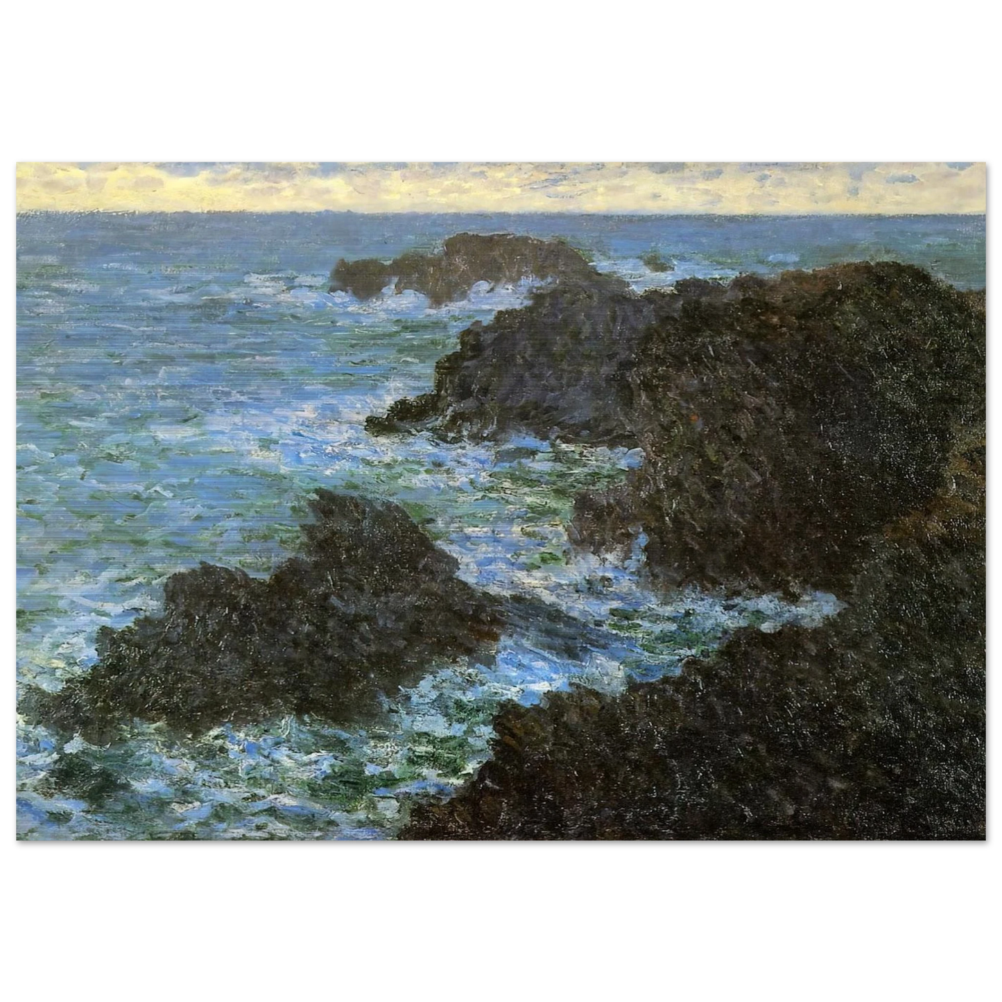 The rocks of Belle-Ile - claude monet Brushed Aluminum Print - 70x100 cm / 28x40 inches | claude monet Aluminum Print | claude monet Prints