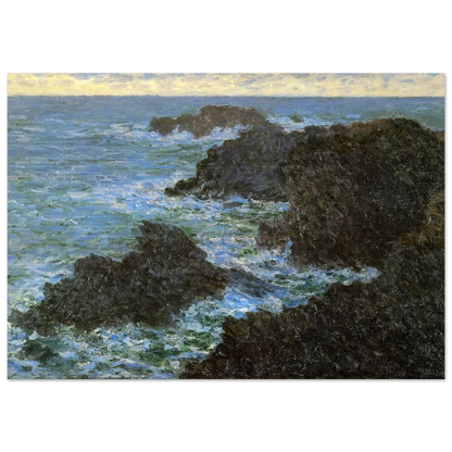 The rocks of Belle-Ile - claude monet Brushed Aluminum Print - 70x100 cm / 28x40 inches | claude monet Aluminum Print | claude monet Prints