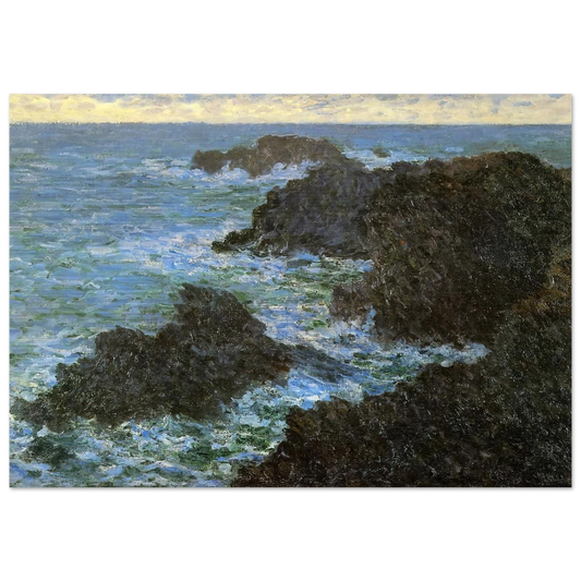 The rocks of Belle-Ile - claude monet Brushed Aluminum Print - 70x100 cm / 28x40 inches | claude monet Aluminum Print | claude monet Prints