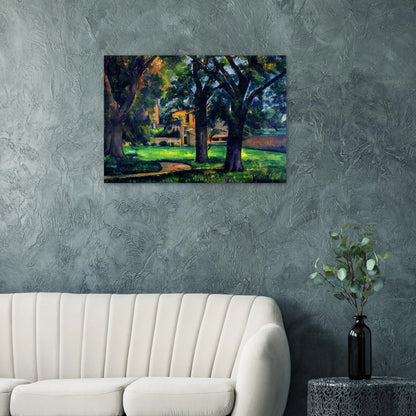 Chestnut Tree and Farm - Paul Cézanne Brushed Aluminum Print - 70x100 cm / 28x40 inches | Paul Cézanne Aluminum Print | Paul Cézanne Prints