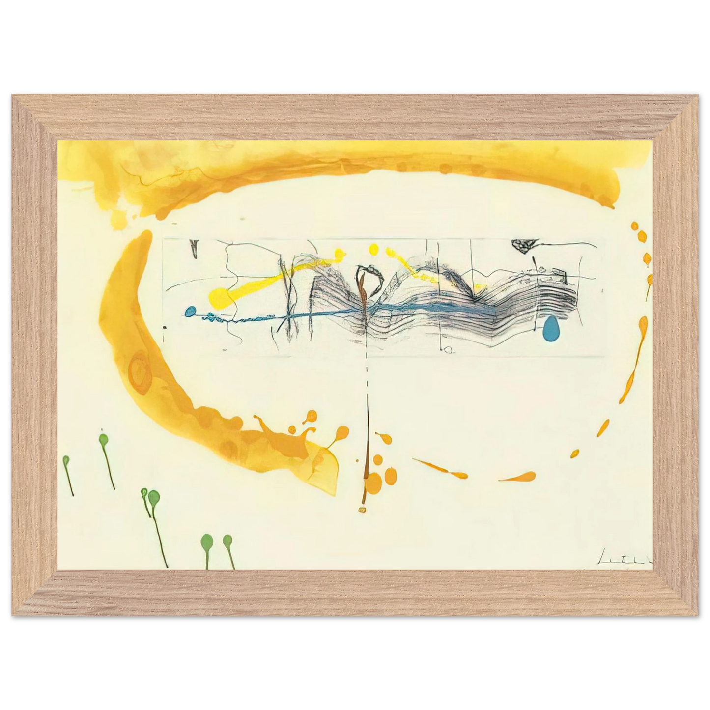 Helen Frankenthaler - Making Music - 2000 Wall art - 45x60 cm / 18x24 inches - Premium Wooden Framed Poster With Fine Art Paper - Wood frame