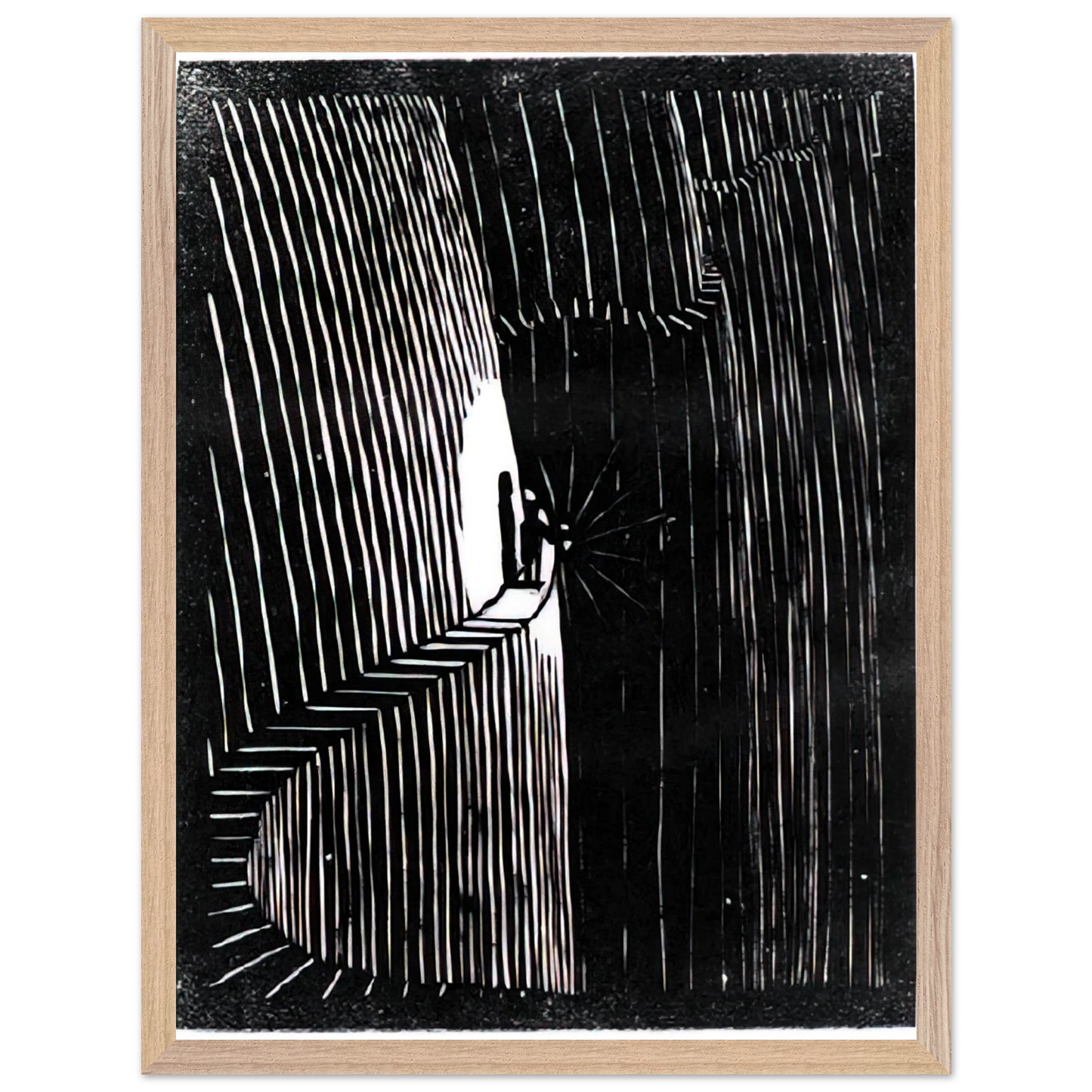 MC Escher - ESCHER (7) Wall Art - 30x40 cm / 12x16 inches - Premium Wooden Framed Poster With Fine Art Paper - White frame