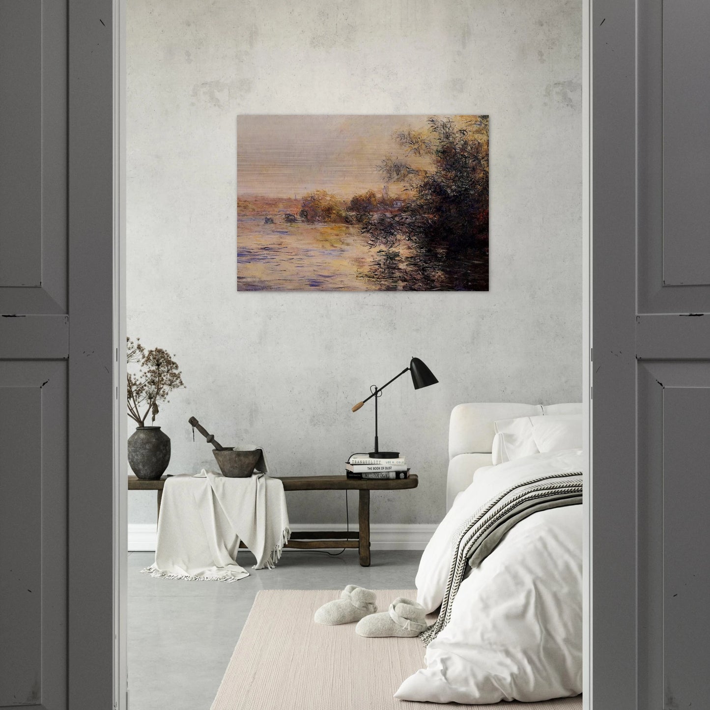 Evening Effect of the Seine - claude monet Brushed Aluminum Print - 70x100 cm / 28x40 inches | claude monet Aluminum Print | claude monet Prints