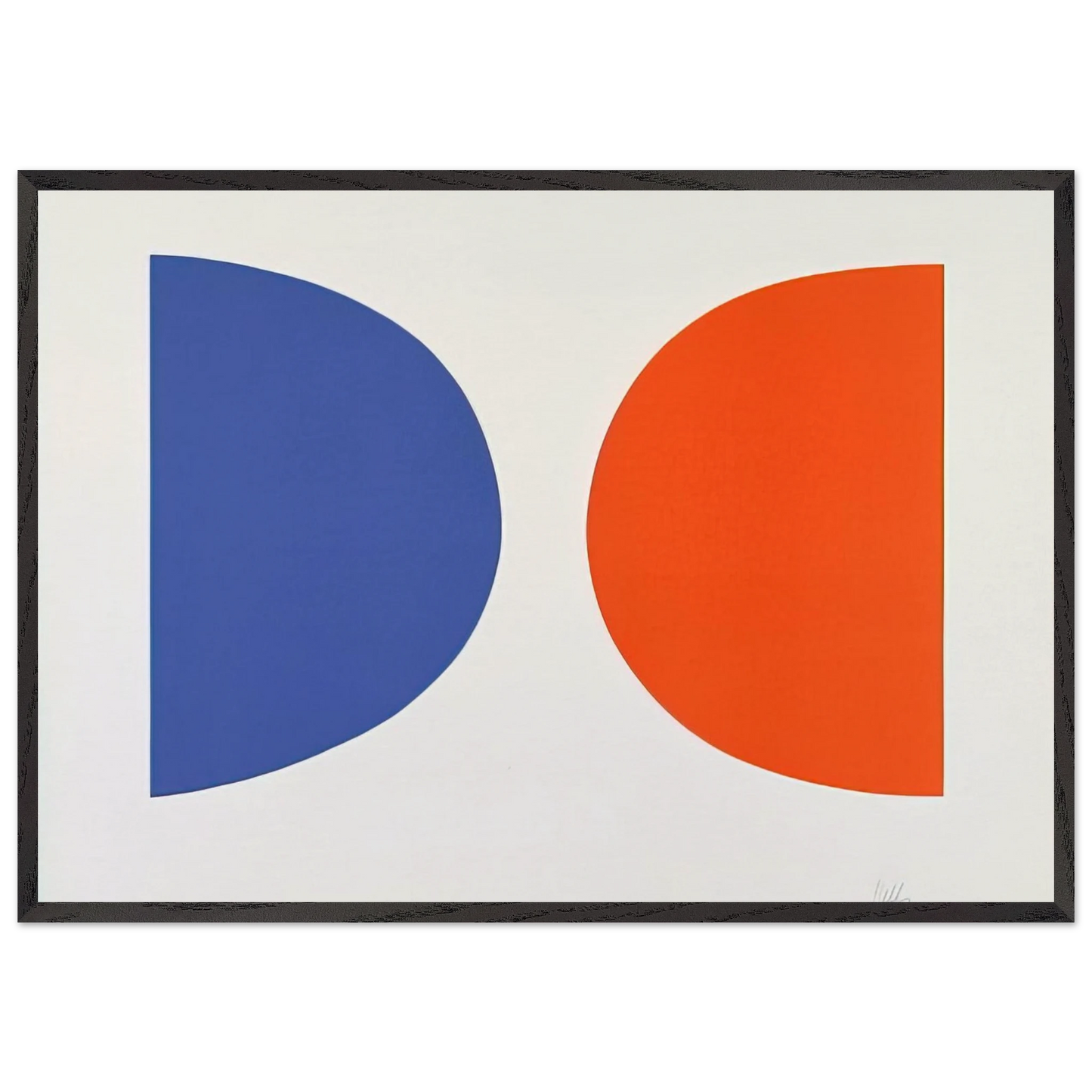 Blue and Orange from Suite of Twenty-Seven Color Lithographs - Ellsworth Kelly Framed Art Print – Black Wooden Frame - Default Title - -Framed Art Print
