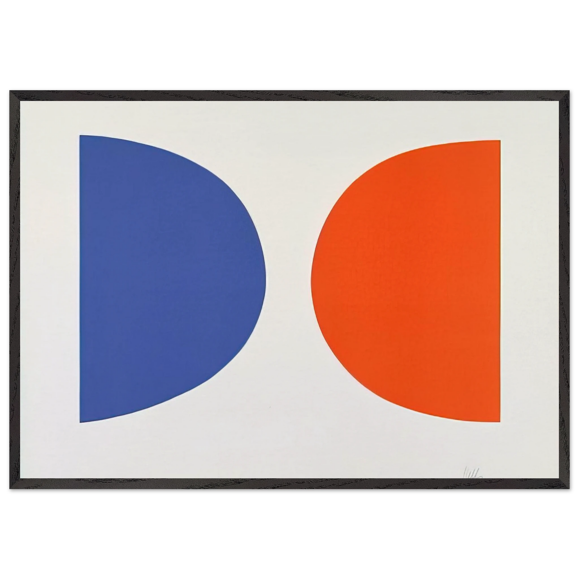 Blue and Orange from Suite of Twenty-Seven Color Lithographs - Ellsworth Kelly Framed Art Print – Black Wooden Frame - Default Title - -Framed Art Print