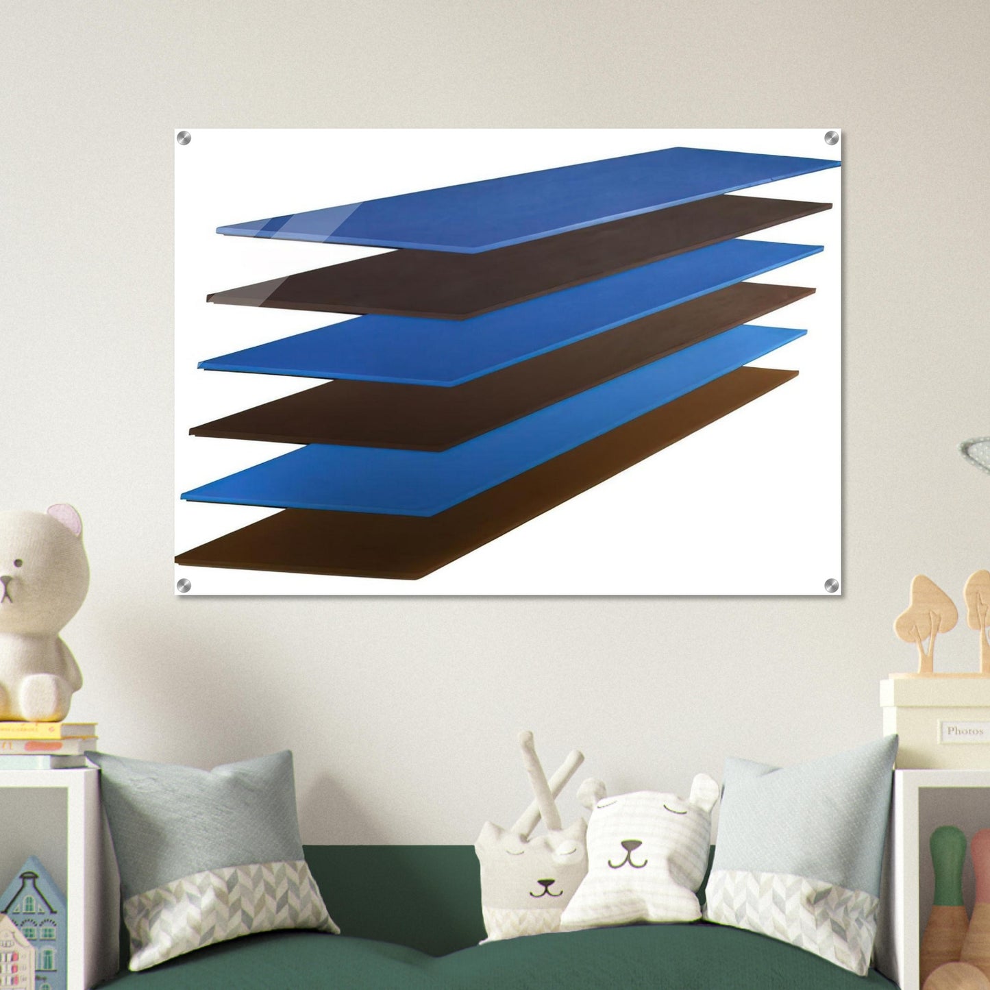 Brown and Blue Plank - 1968 - Thomas Downing Acrylic Print - 70x100 cm / 28x40″ inches | Thomas Downing Wall Art | Thomas Downing Prints