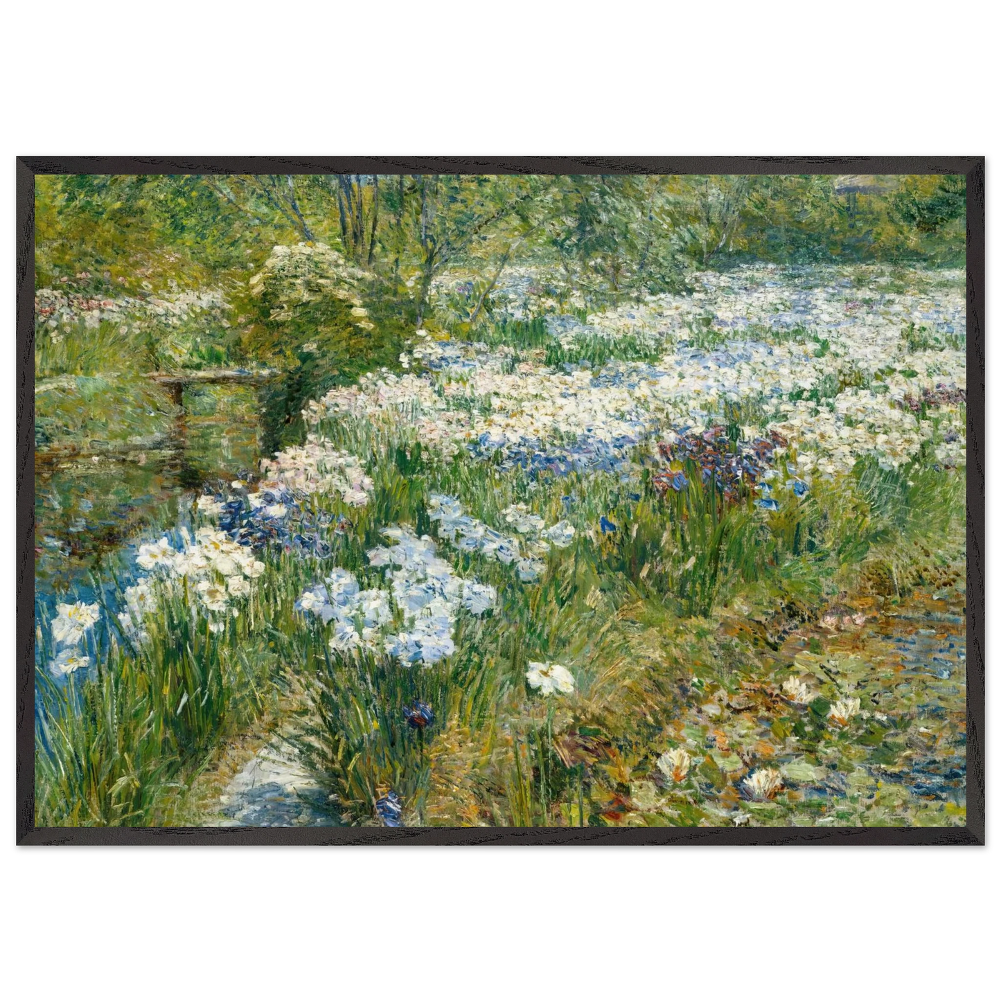 The Water Garden - Childe Hassam Framed Art Print – Black Wooden Frame - Default Title - -Framed Art Print