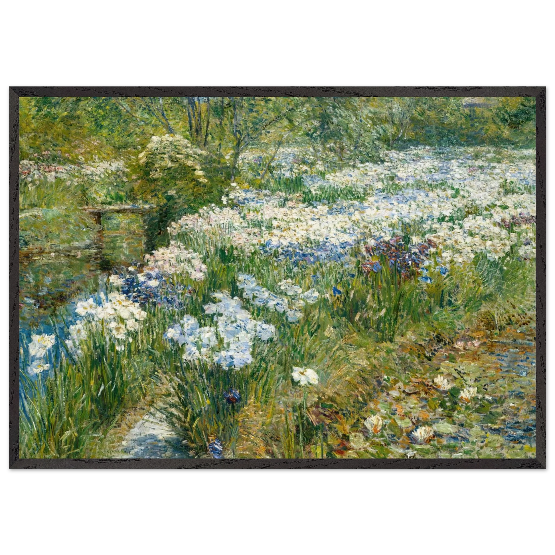 The Water Garden - Childe Hassam Framed Art Print – Black Wooden Frame - Default Title - -Framed Art Print
