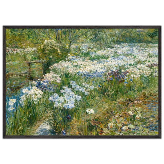 The Water Garden - Childe Hassam Framed Art Print – Black Wooden Frame - Default Title - -Framed Art Print