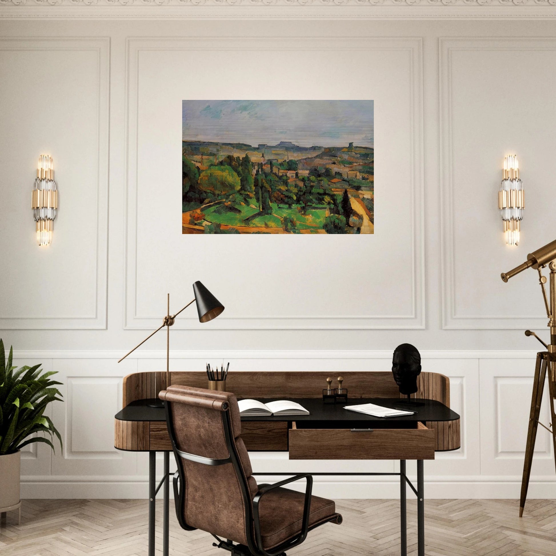 Ile de France Landscape - Paul Cézanne Brushed Aluminum Print - 70x100 cm / 28x40 inches | Paul Cézanne Aluminum Print | Paul Cézanne Prints