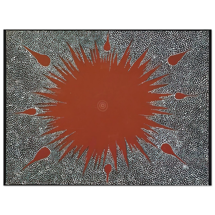 Clifford Possum Tjapaltjarri - Dreaming Story at Warlugulong - 1976  75x100 cm / 30x40inches Fine Art Poster