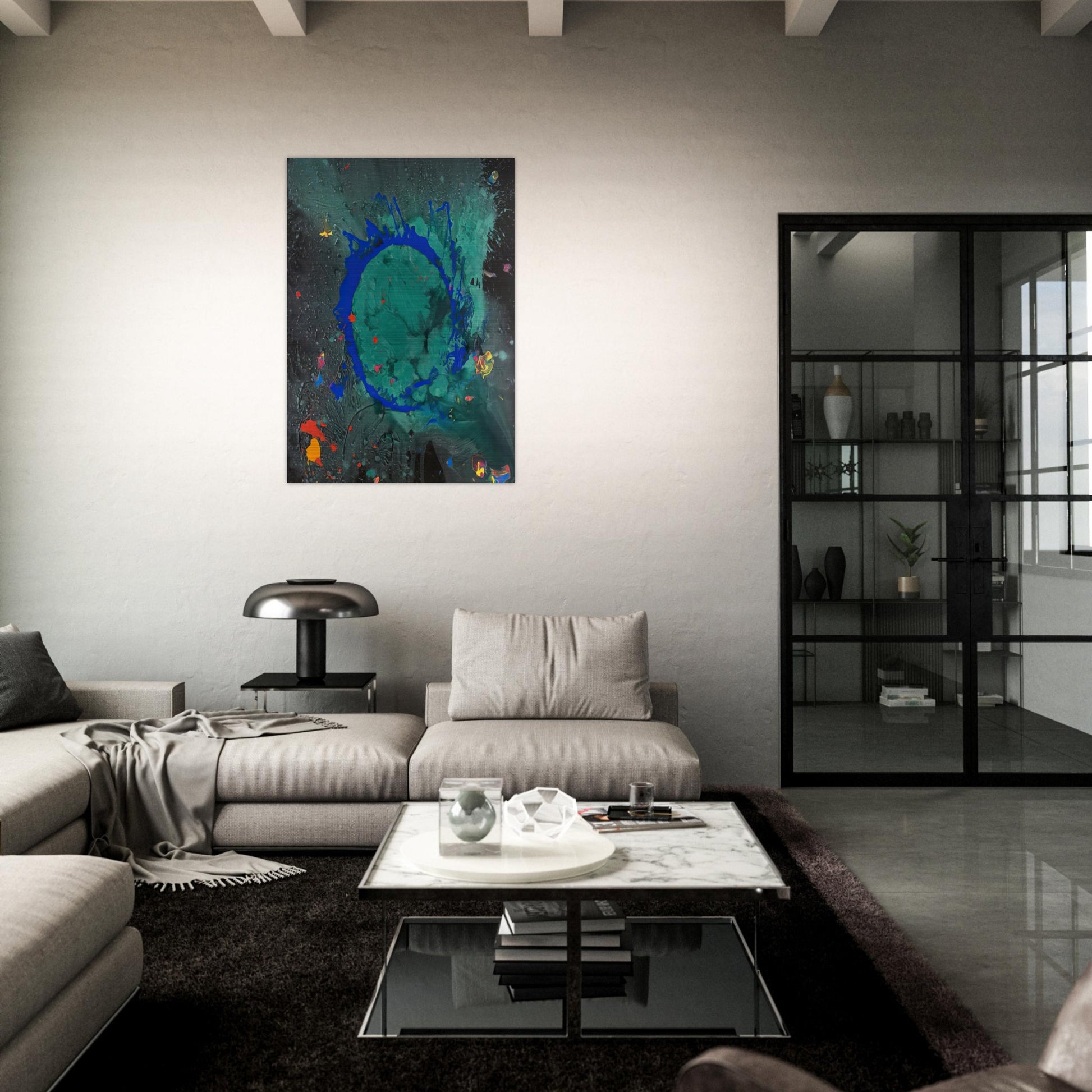 Jade Buddha 23.07.08 - 2008 - John Hoyland Brushed Aluminum Print - 70x100 cm / 28x40 inches | John Hoyland Aluminum Print | John Hoyland Prints