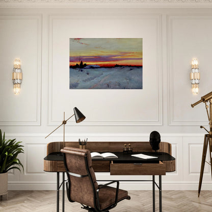 Alaska Sunset - Romanticism - Sydney Laurence Brushed Aluminum Print - 70x100 cm / 28x40 inches | Sydney Laurence Aluminum Print | Sydney Laurence Prints