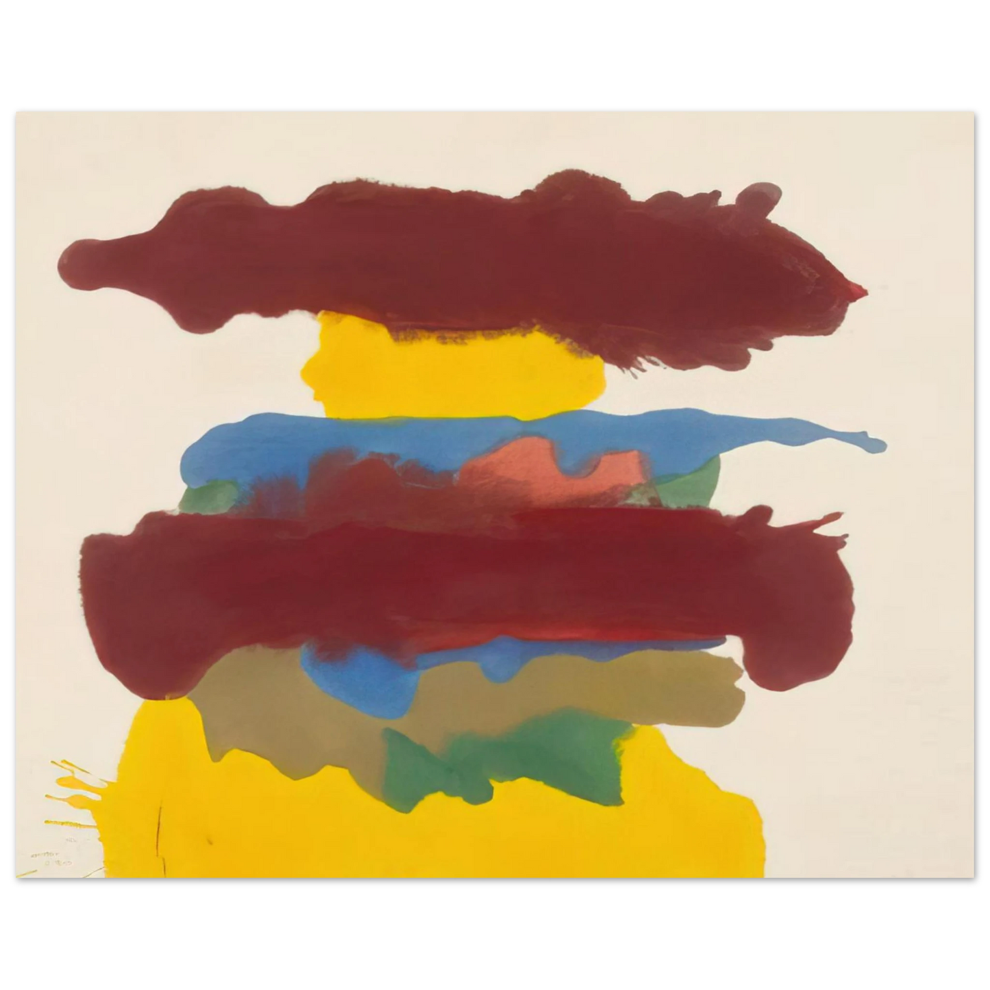 Helen Frankenthaler - Weather Change - 1963 Wall art - 40x50 cm / 16x20 inches - Premium Wooden Framed Poster With Fine Art Paper - White frame