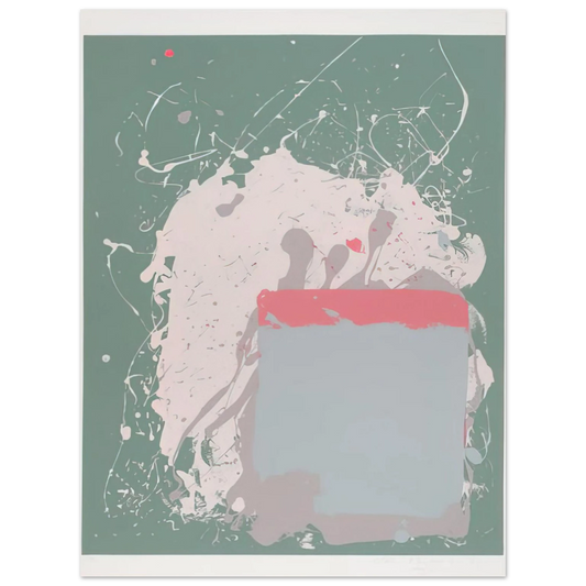 John Hoyland - Grey  Blue on Green - 1971 Fine Art Poster - Default Title