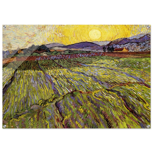 Enclosed field with rising sun - Vincent van Gogh Acrylic Print - 70x100 cm / 28x40″ inches
