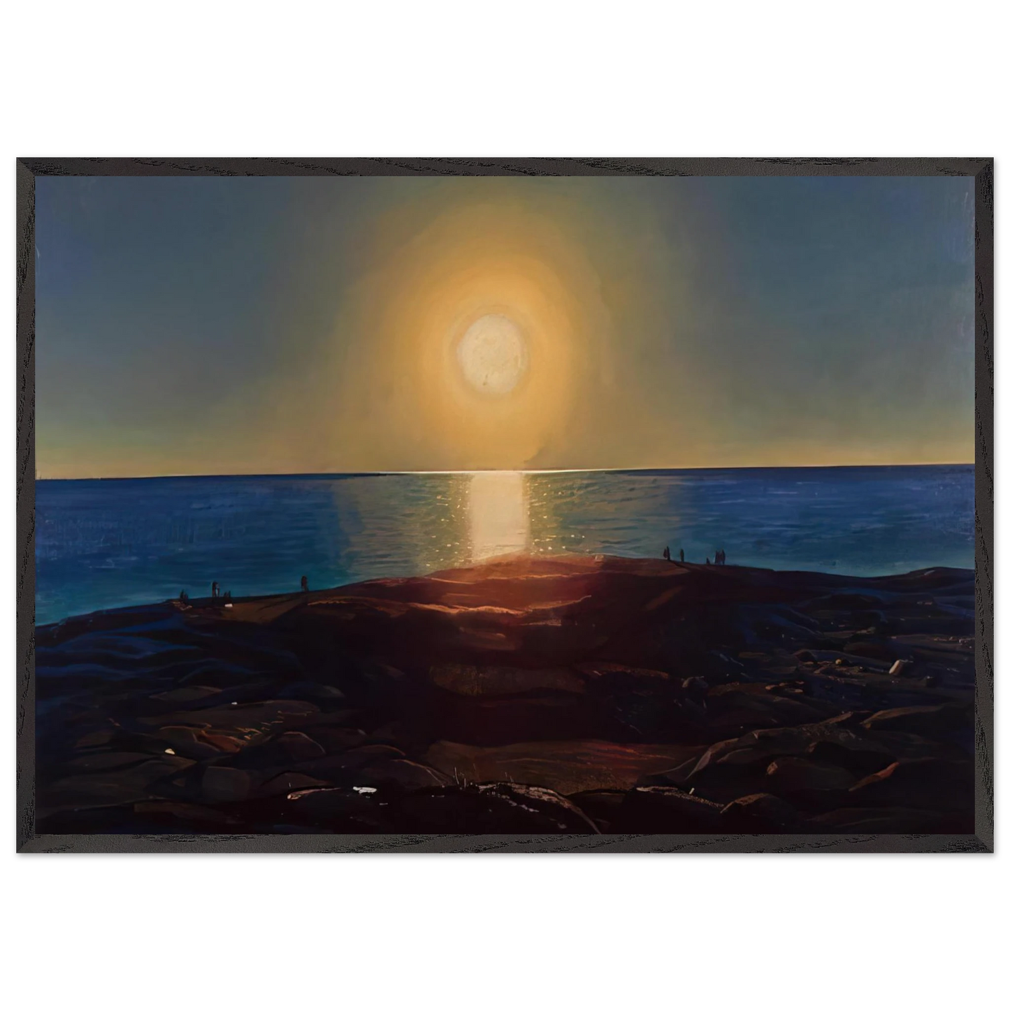 Calm and Free Maine Coast - Rockwell Kent Framed Art Print – Black Wooden Frame - Default Title - -Framed Art Print
